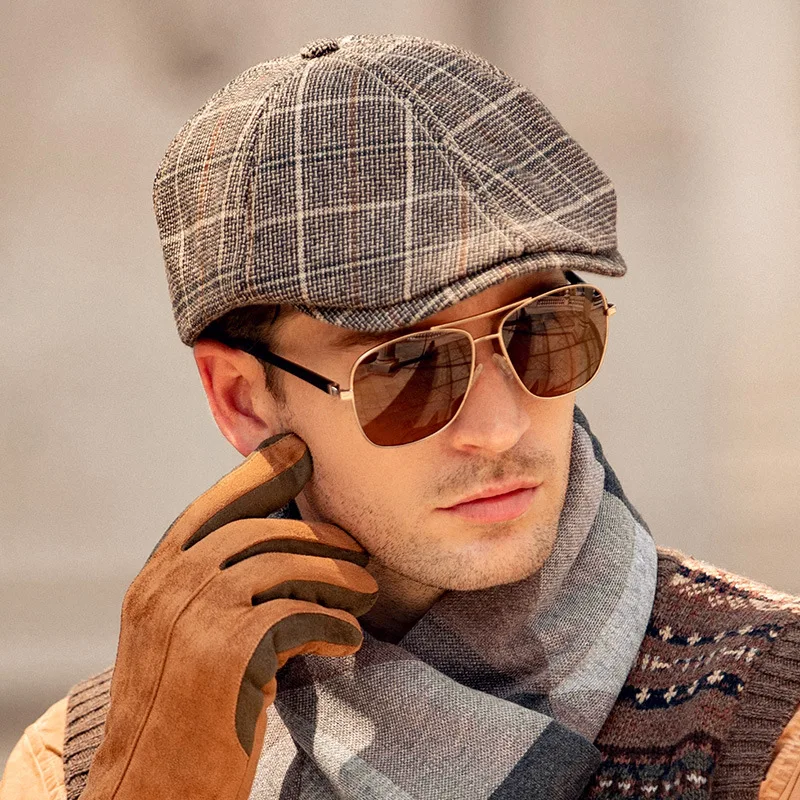 Men's classic vintage plaid beret · Fashion Art Outdoor leisure travel Beret | Аксессуары для одежды