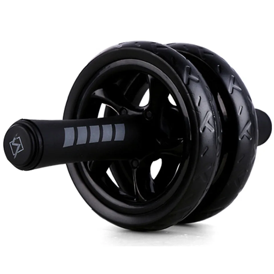 Ролик и Скакалка без шума брюшное колесо Ab ролик с ковриком для упражнений оборудование для фитнеса Бодибилдинг - Цвет: Black 2