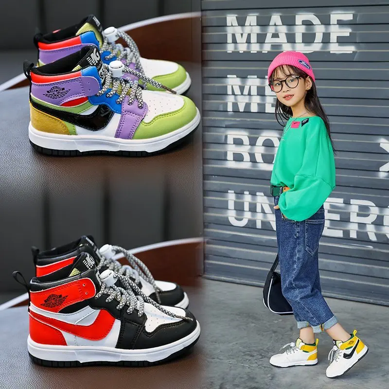

Kids Sports Shoes Girls Sneakers Boys Children Pu Leather Colorful Basketball Running Trainer Sneakers Girl Casual Shoes Child