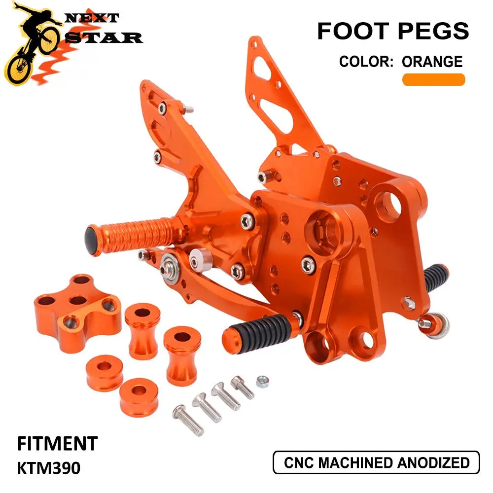 CNC для KTM Duke 125 200 390 2011 2017 Регулируемые задние наездницы комплекты подставка ног
