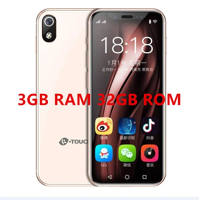 32GB ROM Light Gold Супер мини 4G смартфон K-TOUCH i9 i9S Лицо ID металлическая рамка Android 2000 мАч телефон WiFi Две сим-карты студенческий Android мобильный телефон - Цвет: 32GB ROM Light Gold