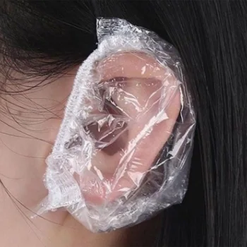 Günstige Heißer Verkauf 100 Stücke Einweg Wasserdicht Transparent Ohr Abdeckung Bad Dusche Salon Ohr Protector Haushalt Haar Färben Ohrenschützer