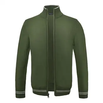 

FEICUI Fall Winter Cardigans Zipper Men's Sweaters Knitwear Stand-up Collar Ribbing Cuffs and Hem 108