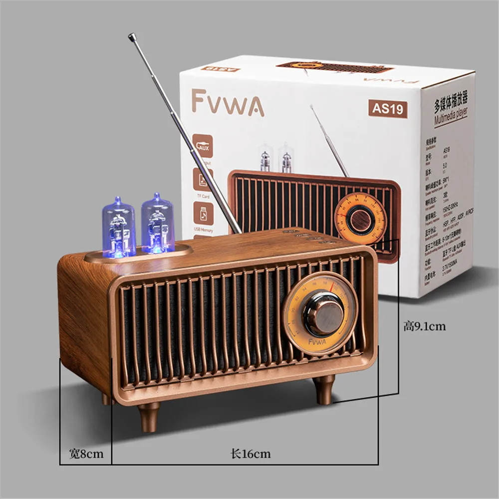 US $24.93 - 28.50 Bluetooth Speaker Retro Subwoofer Radio Memory Card U Disk High Sound Quality Indoor Wireless Portable Speaker