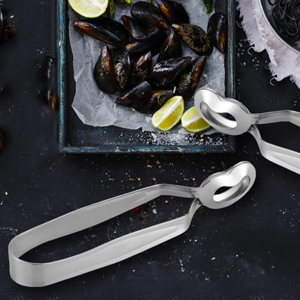 Picks Mini Crab Clips Utensils Serving Seafood Tongs Long Handle Durable Kitchen Tools Head Stainless Steel Small Food