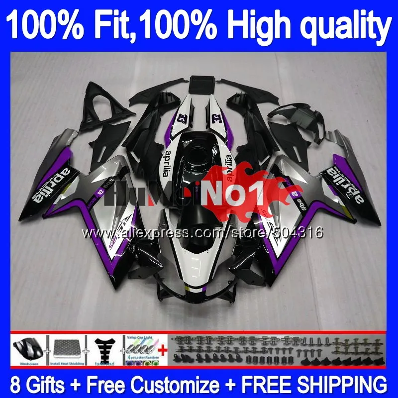 Инъекции для Aprilia RS-125 RSV125 R 34MC. 117 RS 125 2006 2007 2008 2009 2010 2011 RS125 06 07 08 09 10 11 обтекатель цвета: черный, фиолетовый