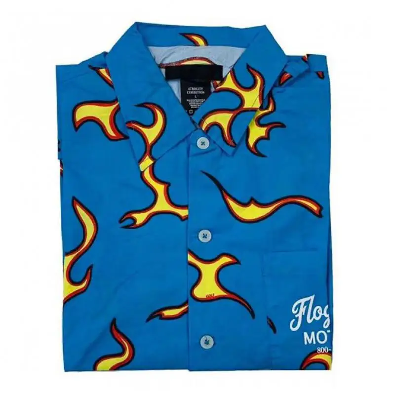 Men Golf Flame Le Fleur Tyler The Creator Cotton Camisas Casual Shirts Shirt Pocket Short-sleeves Top cotton shirt