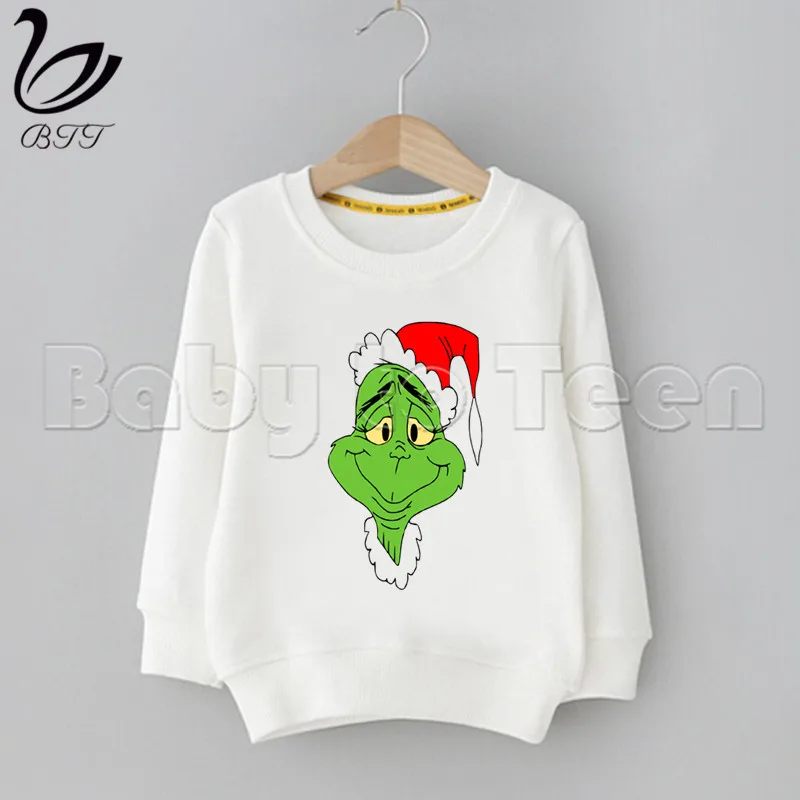 Grinch/Детские толстовки с героями мультфильмов; детские толстовки с капюшоном; модные толстовки с милым принтом; детская забавная одежда; толстовки с героями мультфильмов для малышей - Цвет: B