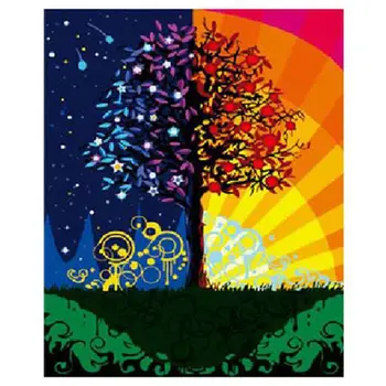 

Diy oil painting, paint by number kit- Abstract tree 16*20 inch.New fortune tree