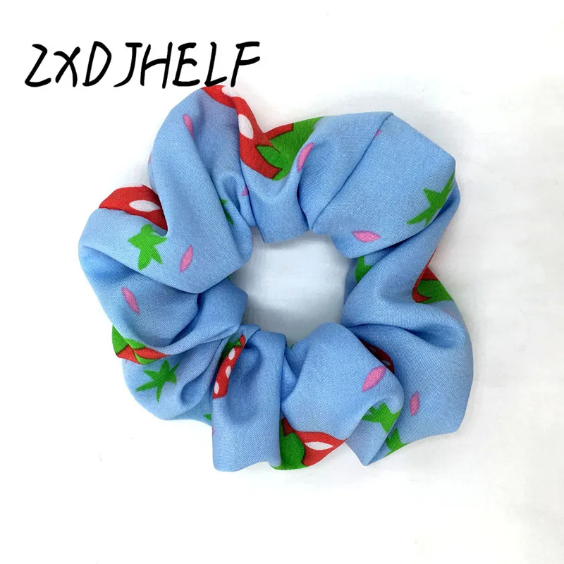 Strawberry Blue ZXDJHELF, классический дизайн, Женские аксессуары для волос, Женский Галстук для волос, резинка для волос, конский хвост, держатель для волос, веревка, шифон, головной убор, F020 - Цвет: Strawberry Blue