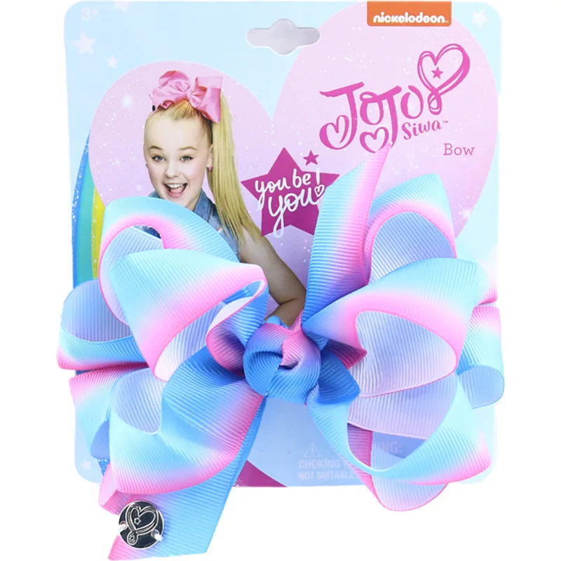 5 ''Jojo Siwa большие банты с зажимы типа «крокодил», детский стразы зажим для волос Cheer фирма Jojo Bow Grosgran аксессуары для волос, подарок на Рождество - Цвет: 10