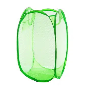 

2pcs/Set Breathable Foldable Laundry Basket Dirty Clothes Storage Basket Nylon Mesh Fabric Laundry Basket