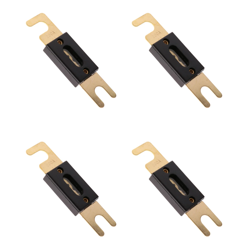 4pcs 12 Volts Universal 200AMP ANL Gold Plated Flat Blade Fuses For Car Automotive Vehicle
