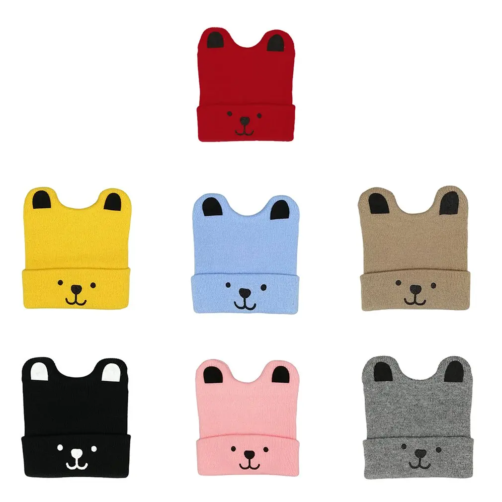 

Baby Hat Bear Warm Knitted Baby Winter Hat Cap Bonnet Kids Hat Boy Girl Caps Cartoon Cap Children Wool Hat