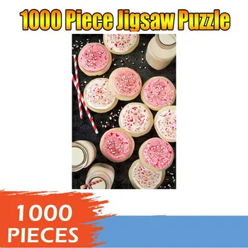 

Adults Puzzle 1000 Pieces Large Jigsaws Puzzle Game Dessert Pattern Paper Assembling Puzzle Interesting Toys Personalized Gift