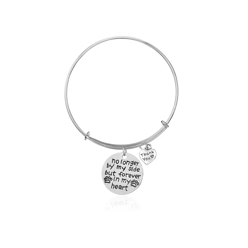 

European and American jewelry creative letter bracelet alloy no longer by side but forever in my heart lover gift