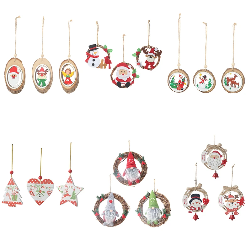 2020 рождественские украшения для дома елочные шары кукла Санта с ротанговым