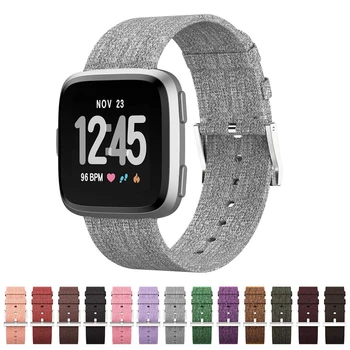 

For Fibit Versa Band Nylon Woven Fabric Smart Watch Wrist Strap For Fitbit Versa 2 Smartband Accessories with Metal Clasp