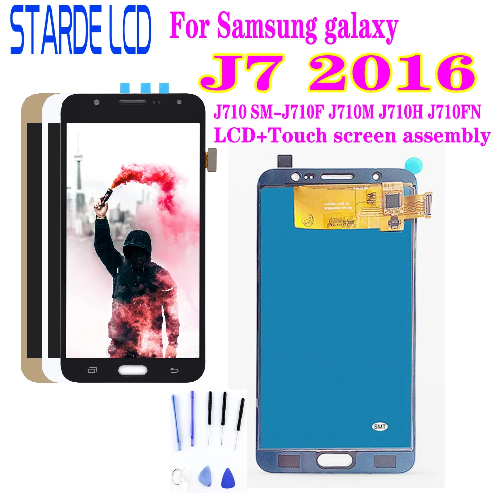 Для Samsung Galaxy J7 Lcd 2016 J710 SM-J710F J710M J710H J710FN ЖК-дисплей с сенсорным экраном дигитайзер в