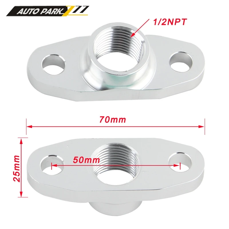 1/2 NPT мама Алюминий слива масла турбо-фланец T3 T4 T04 GT40 GT55 1/2NPT для 8AN клеш свободного кроя