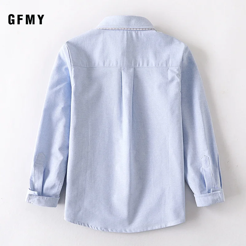 Autumn New Shirts Boys Classical 100% Cotton Long-Sleeve Shirts Kids Children 4 Year-14 Years Teen Tops