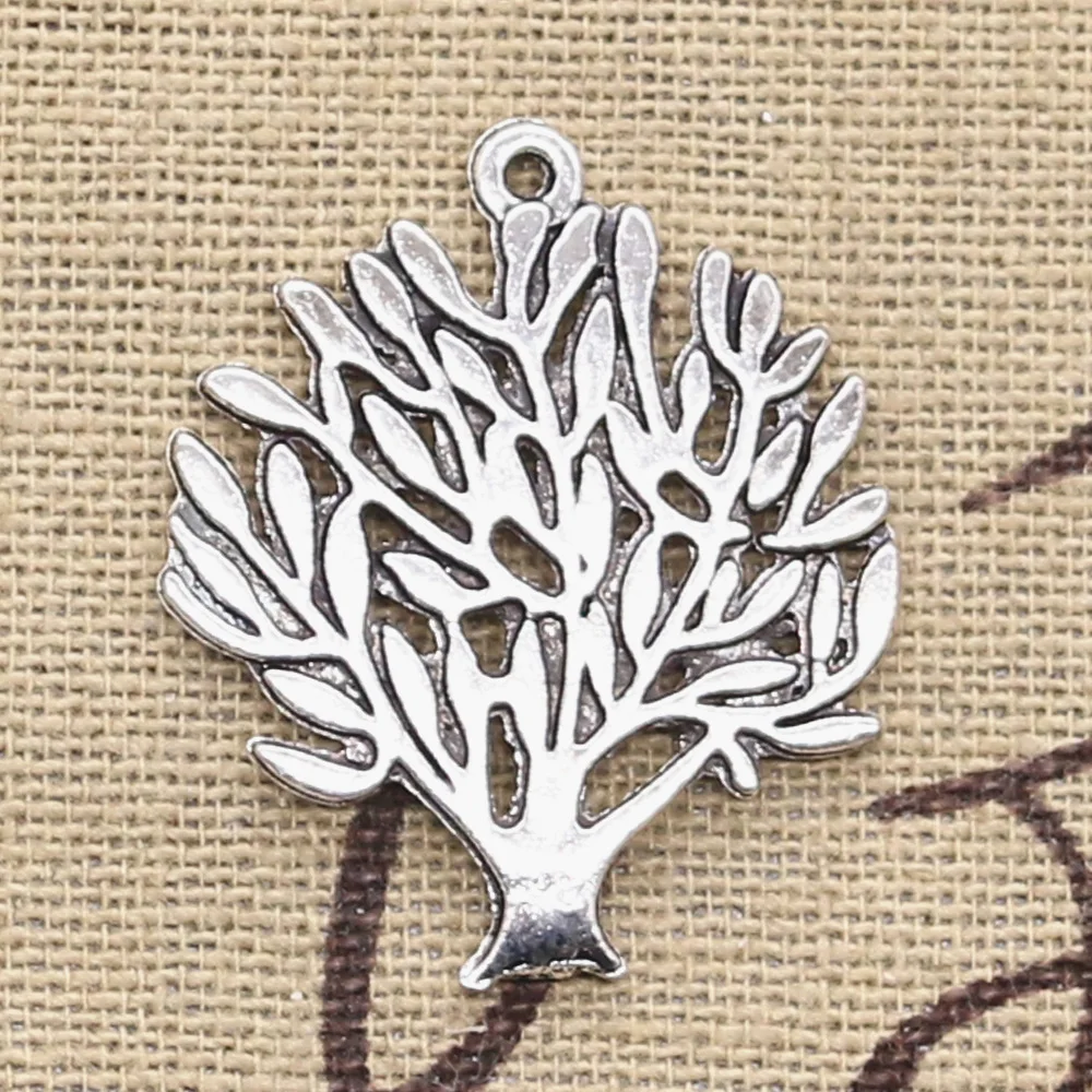 15 шт. Подвески World Peace Tree 30x24 мм Античные Серебристые цветные DIY Ожерелье поделки