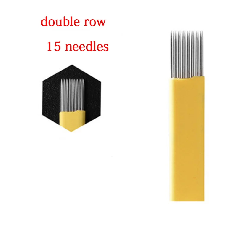 double row Иглы для татуировки 0,16 мм микроболтовочные иглы nano Agulhas Lamina Para Flex 12U форма лезвия для тату для Tebori ручная ручка для бровей - Габаритные размеры: double row