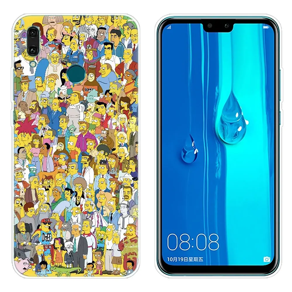 Роскошный мягкий силиконовый чехол Симпсон для huawei Коврики 30 20 Lite 10 Pro Y5 Y6 Y7 Pro Y9 Prime Y6 Pro крышка