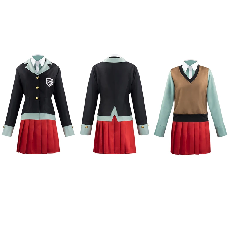 

Anime Danganronpa Yumeno Himiko Full Cosplay Costume Halloween Carnival Student Uniform Cosplay Red Wig Red Contact Lens