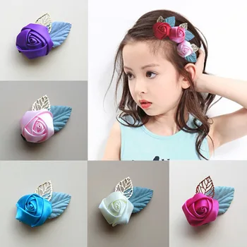 

New Fashion 1x Baby Girls Rose Flower Hair Clip Girls Toddler Hairpin Babies Hair Barrette Girls Hair Accessories Headwear