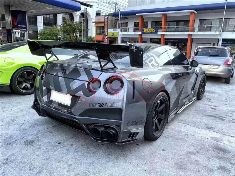 For Nissan GTR R35APR style carbon fiber perforated rear wing fixed spoiler auto parts | Автомобили и мотоциклы