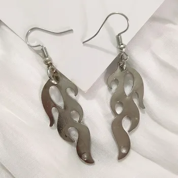 

Hiphop Punk Stainless Steel Flame Fire Earrings for Men Women Gills Boys Gifts INS Unisex Funk Earrings Jewelry