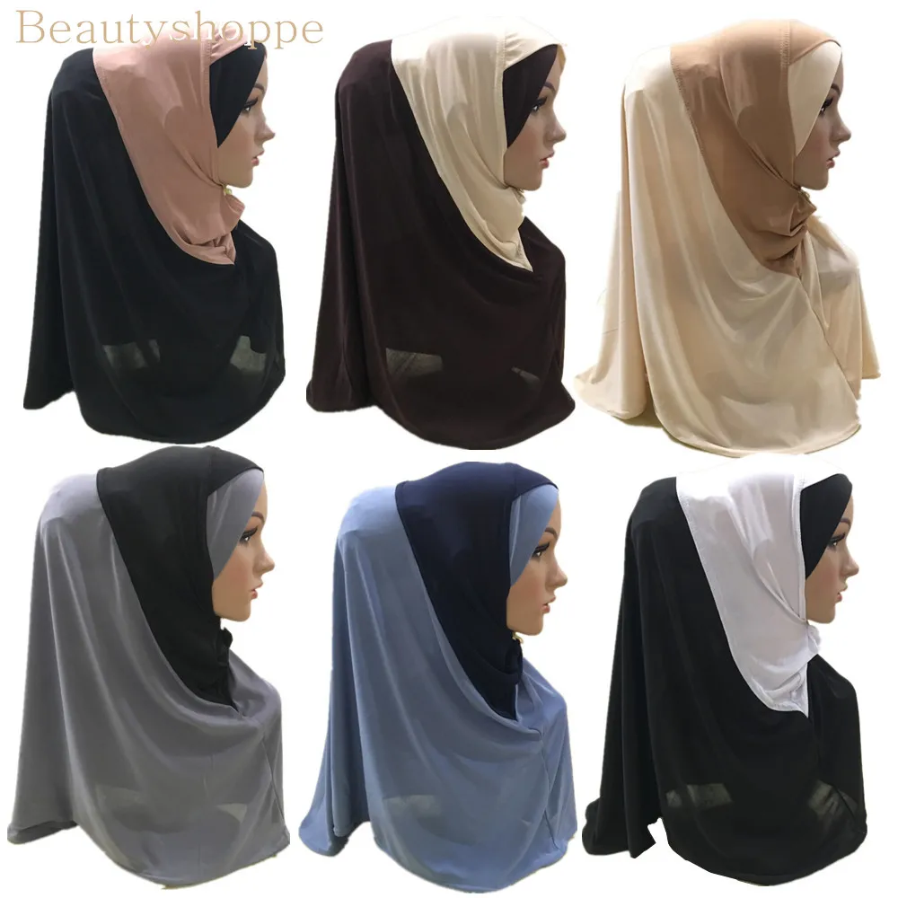 

Fashion Women Hijabs Islamic Chest Cover Scarf Bonnet Full Cover Inner Hijab Cap Lady Muslim Headwear Bone Muslim Hijab