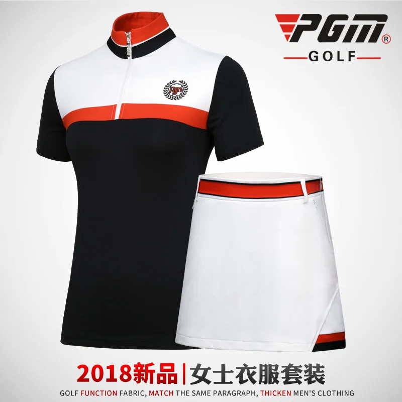 PGM Golf, ультратонкая Женская одежда, тренировочная футболка с коротким рукавом, женская спортивная одежда, летняя одежда, покупатель, набор из 2 предметов, отправка чулок - Цвет: Suit