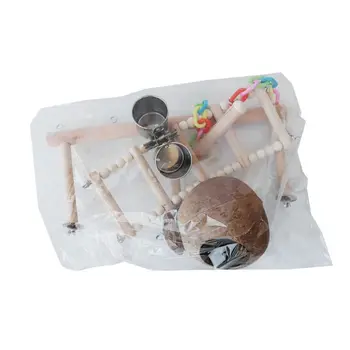 

Parrot Playstands Cup Feeder Bird Wood Tray Frame Swing Climbing Hanging Bridge D0AC