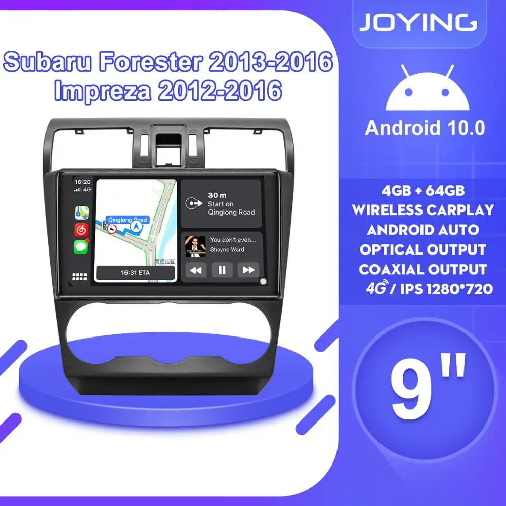 9&quotAndroid 10 Car Stereo Radio GPS Navigation Multimedia Player For Subaru WRX forester 2013 2016 Impreza 2012 Carplay | Автомобили и