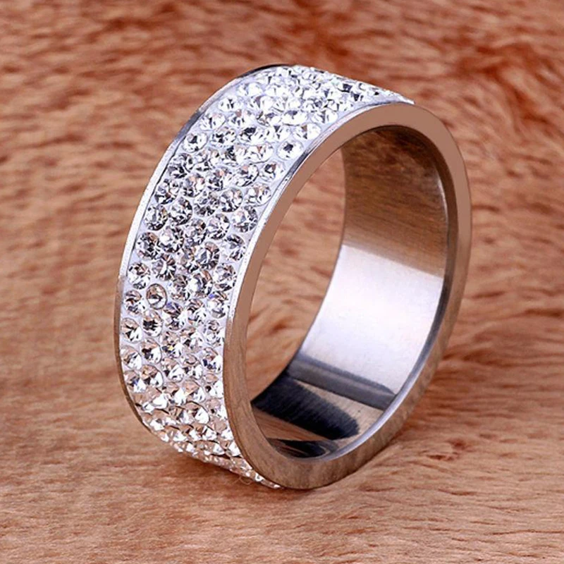 Crystal Rings Engagement Rings Fashion Rings Wedding Rings Fashion Ring Stainless Steel Rings Finger Rings Metal Rings Luxury Stainless Steel Ring For Women Men Crystal Rhinestone Fashion Jewelry Wedding Engagement Rings
