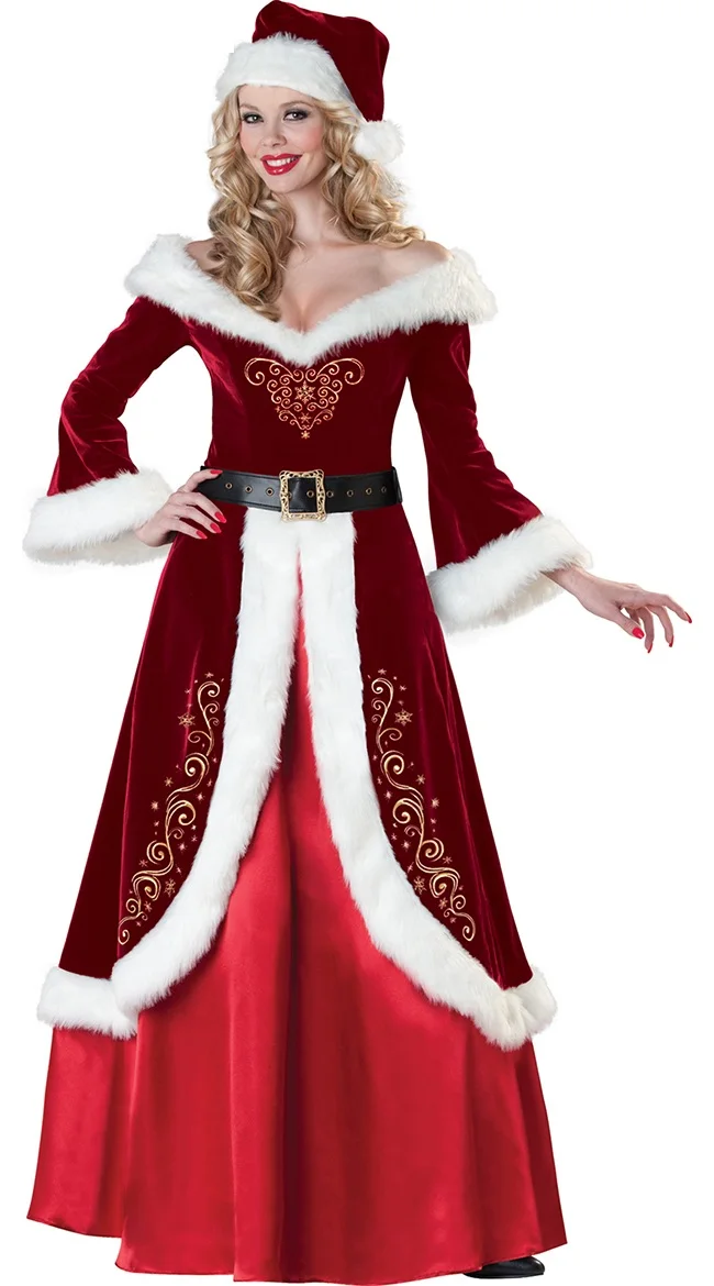 Miss Santa Костюм для женщин, миссис Клаус, отец, Рождество, нарядное платье, наряд S M88766