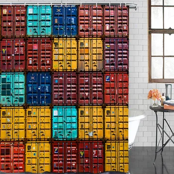 

Art Container Color Modern Home Decor Bathroom Waterproof Shower Curtain