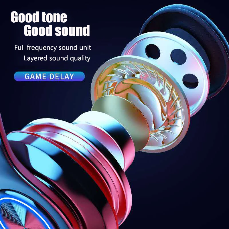 Cool audiophile heavy bass headset Bluetooth headset automatically connects smooth sound quality flash flagship sport headset