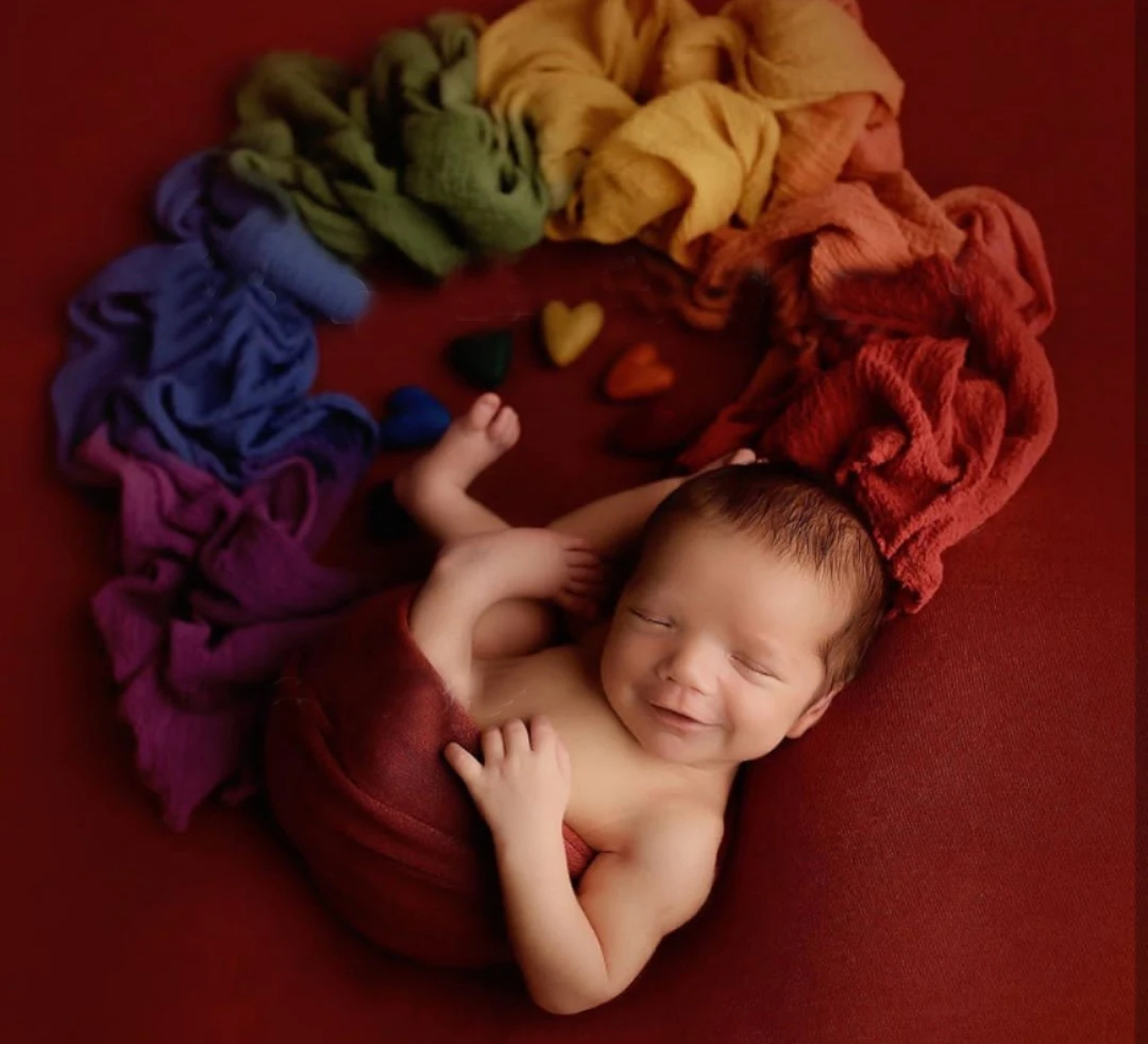 

Newborn Photography Props Blanket Baby Photo Wrap Swaddling Cotton Stretchable Rainbow Wraps Photo Studio Shoot Backdrop