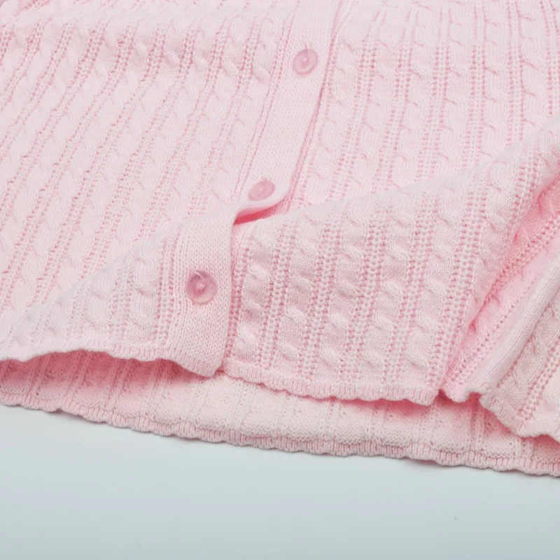 

Girls Long Sleeve Characteristics Thin Sweater Linen Flower Color A- line Cardigan Medium-small Girls Solid Color Sweater