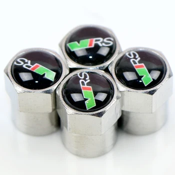 

4PCS Metal Wheel Tire Valve Stem Caps for skoda octavia fabia rapid yeti Kodiaq superb octavia a 5 a 7 2 Car Styling Car Auto