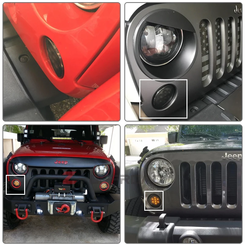 Светодиодный светильник переднего поворотника для Jeep Wrangler JK 2007- Желтый Янтарный светильник КРЫЛО боковой светильник комбо объектив для Jeep Wrangler