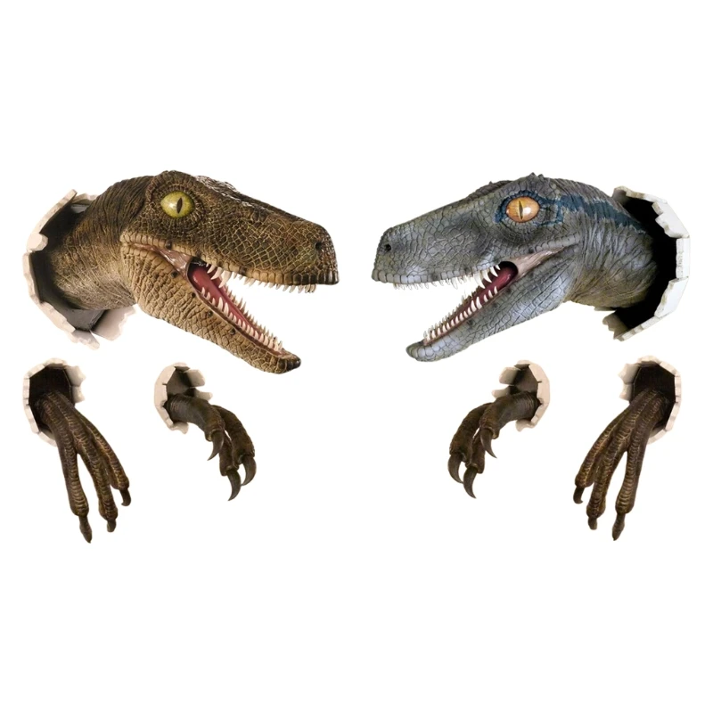FurnishingNICE 3D Dinosaur Decoration Velociraptor Set Resin Wall Atmosphere Decorative Props | Дом и сад