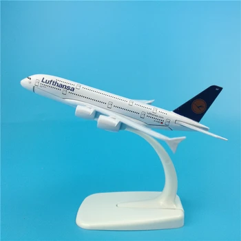 

16cm Geman Lufthansa A380 Simulation Static Solid Metal Airplane Model 1:500 Lufthansa Airlines Airplane Model Kit Souvenir Toys