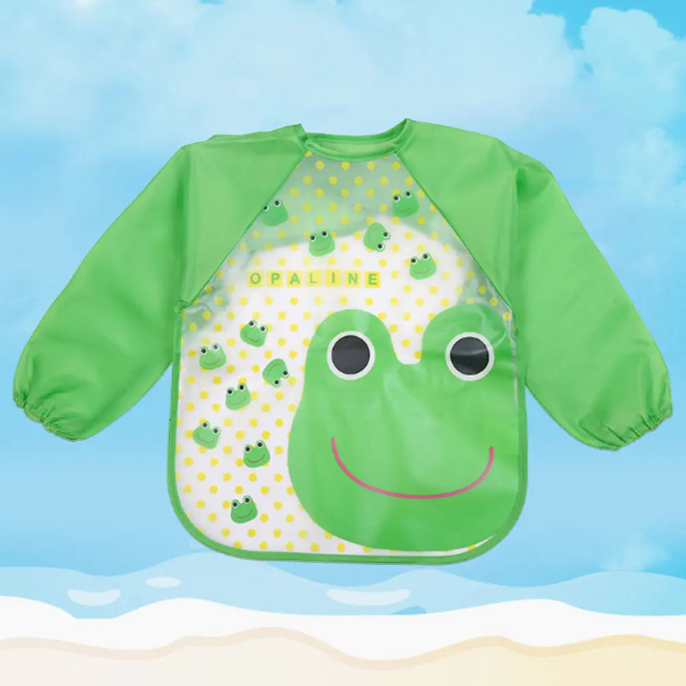 

Bib Baby Child Meal Long Sleeve Feeding Coverall Cow Giraffe Art Cotton