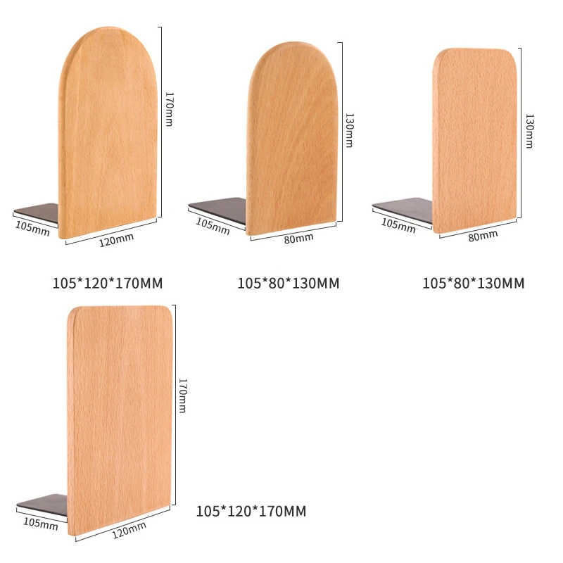 Natural Creative Wood Bookend Holder Reusable Resistance to Fall