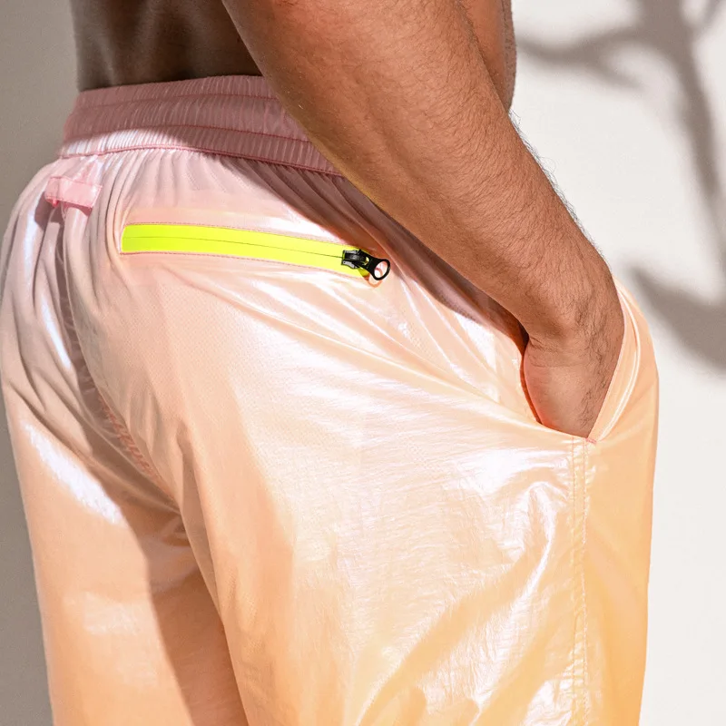 Thin DESMIIT Gradient Swimming Shorts Men Swimwear Fast Dry Surf Board Short Mens Beach Shorts Swim Trunk Boardshort Liner In