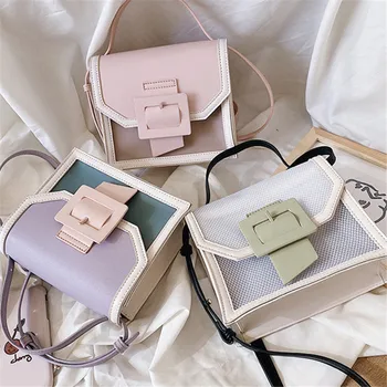 

Bags For Women Texture Women's Bag 2020 New Joker Fashion Portable Shoulder Bag Color Slung Square Bag